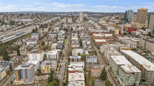 an aerial view of a city