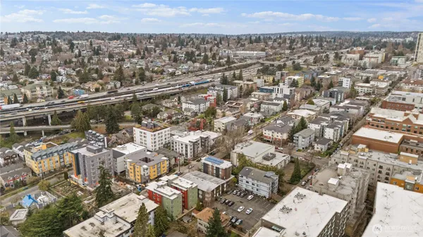 an aerial view of a city