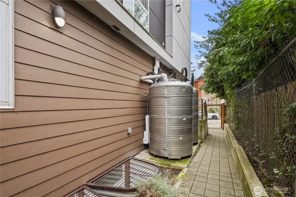 a view of outdoor space with seating