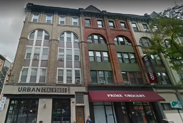 a front view of a multi story building