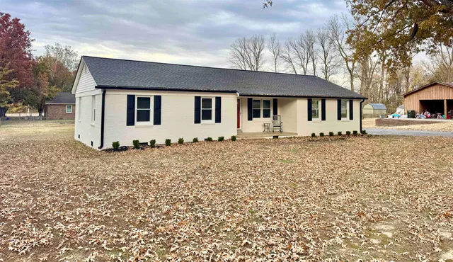 a house with trees in front of it