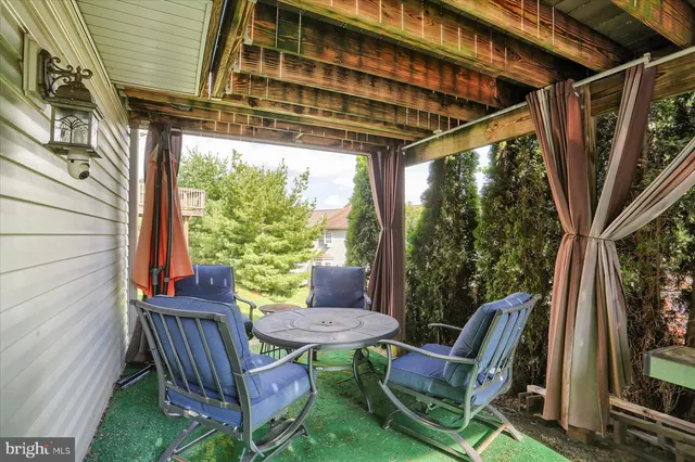 a view of an outdoor sitting area