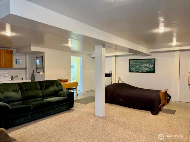 a living room with furniture