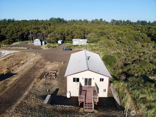 a view of a terrace with a ocean view