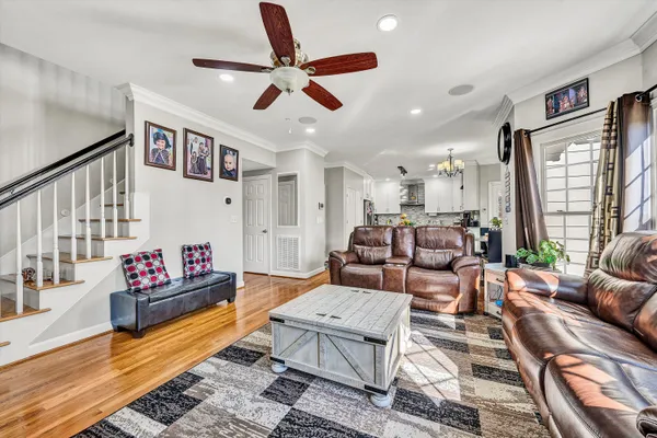 a living room with furniture
