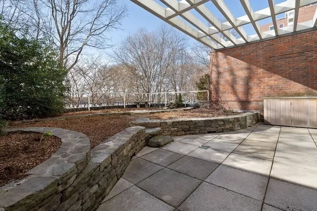 a view of a backyard of the house