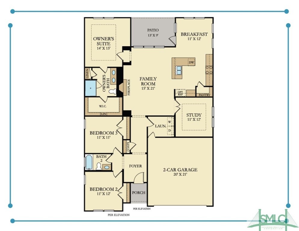 103 Weyview Gardens Pooler, GA 31322 - Photo 31 of 31 *Floor Plan Rendering Schematic for Reference Purp