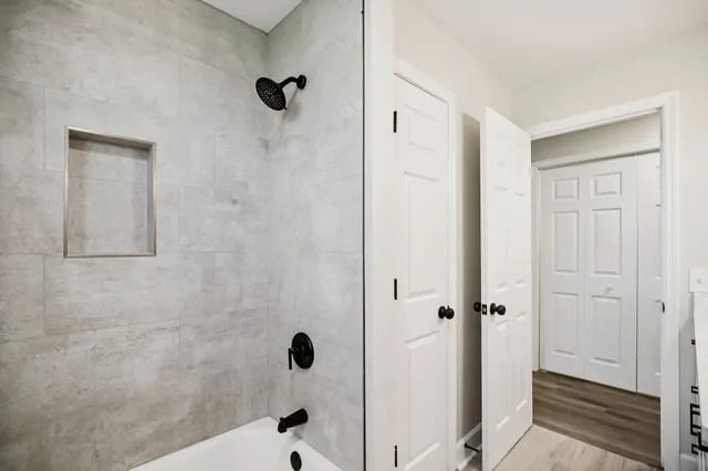 a bathroom with a shower