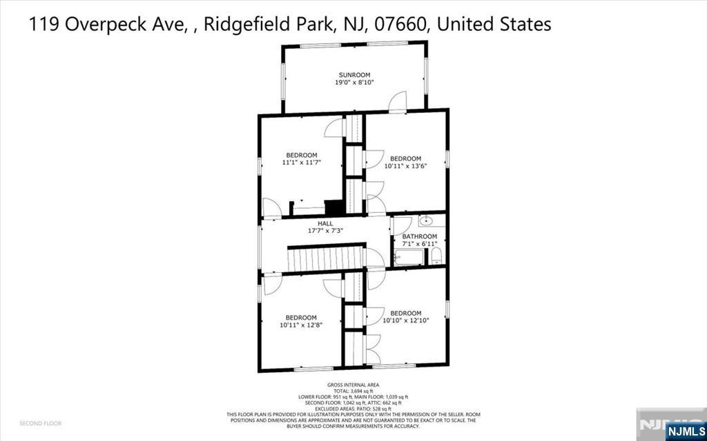 119 Overpeck Avenue Ridgefield Park, NJ 07660 - Photo 41 of 44 a picture of a floor plan