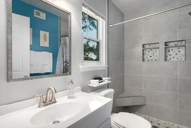 a bathroom with a shower