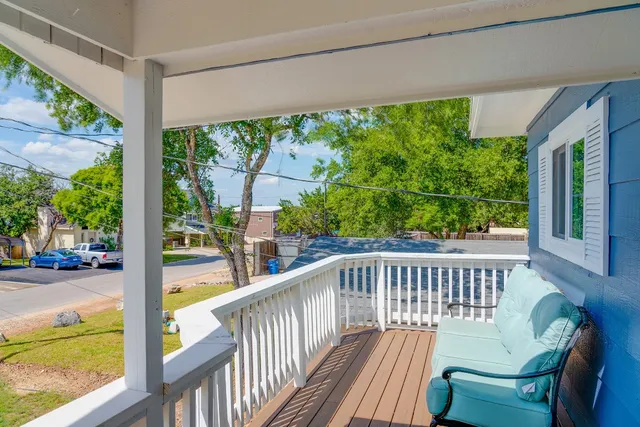 a view of a house with a deck