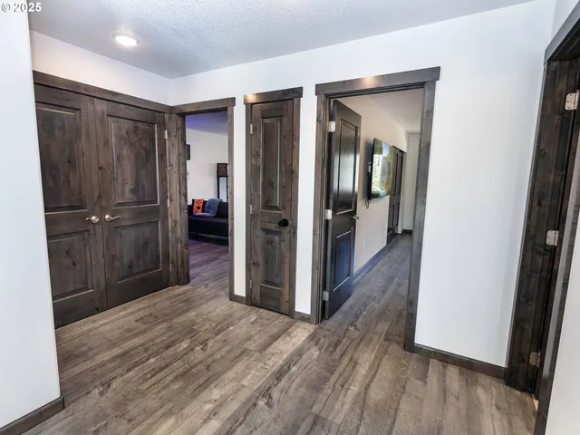 a view of entryway with wooden floor