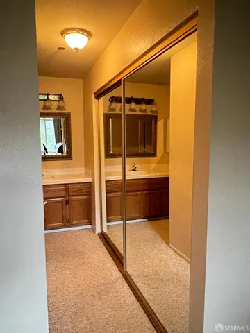 a bathroom with a shower and a sink