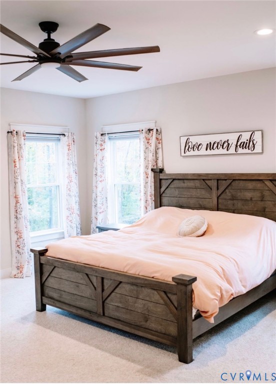 219 Eliza Lane Aylett, VA 23009 - Photo 13 of 21 Carpeted bedroom with ceiling fan and multiple win