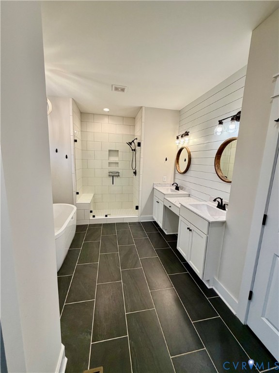 219 Eliza Lane Aylett, VA 23009 - Photo 15 of 21 Full bathroom with a freestanding tub, a shower st