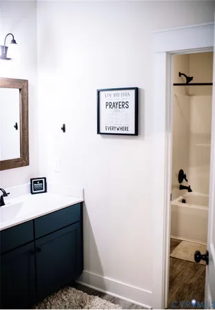 a view of bathroom with a bathtub