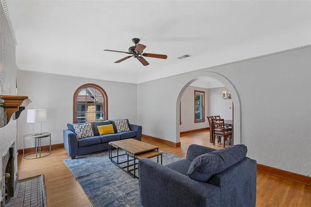 a living room with furniture