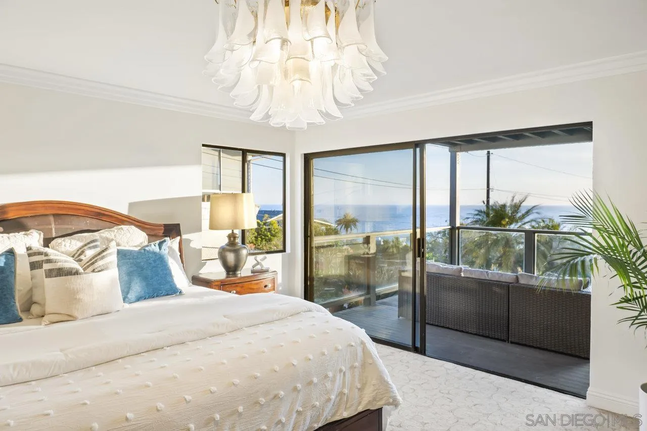 1528 Summit Avenue Cardiff, CA 92007 - Photo 6 of 13 a bedroom with a large bed and a balcony view