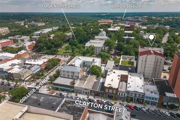 an aerial view of multiple house
