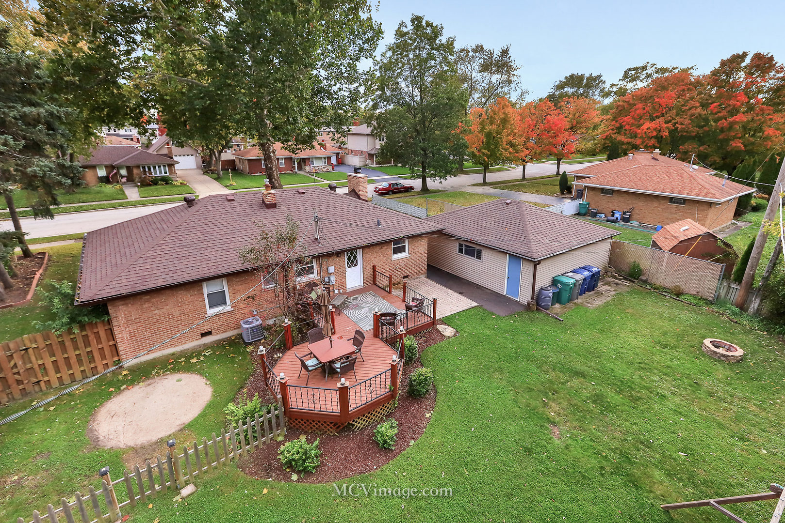 5830 108th Place Chicago Ridge, IL 60415 - Photo 26 of 28 an aerial view of a house with backyard space and balcony