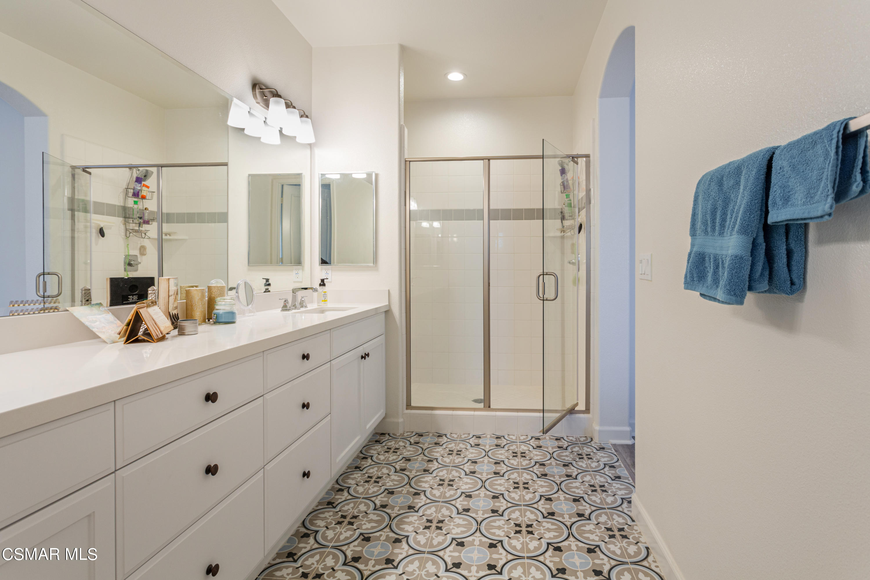 1620 Range Road Oxnard, CA 93036 - Photo 16 of 34 a bathroom with a double vanity sink mirror and shower