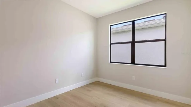 an empty room with a window