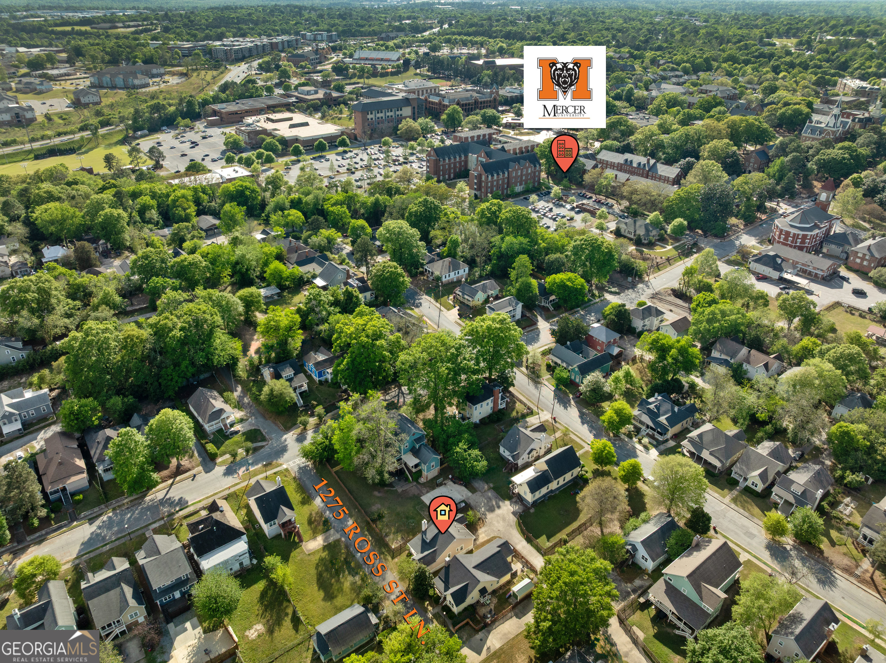 1275 Ross St Lane Macon, GA 31201 - Photo 20 of 20 an aerial view of residential house with outdoor space and trees
