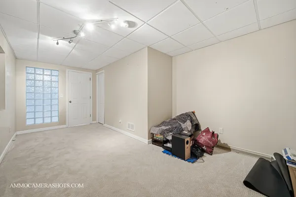 a room with gym equipment