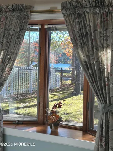 a view of swimming pool from a room