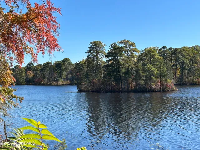 a view of a lake with houses