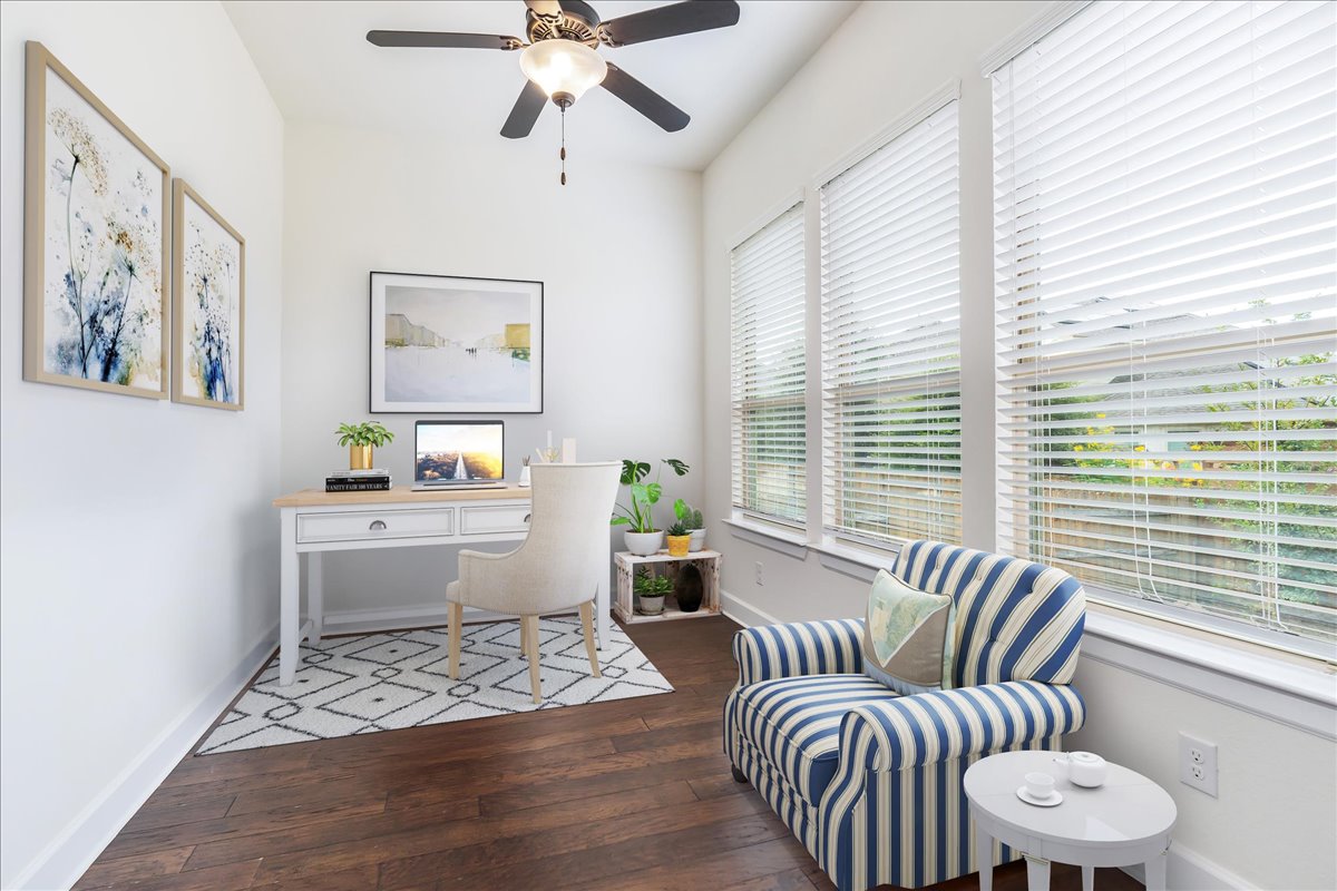 600 Garner Park Drive Georgetown, TX 78628 - Photo 34 of 39 Office with dark wood-type flooring and ceiling fan