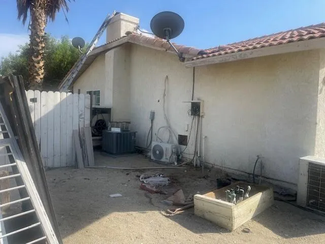 a view of a yard covered with snow