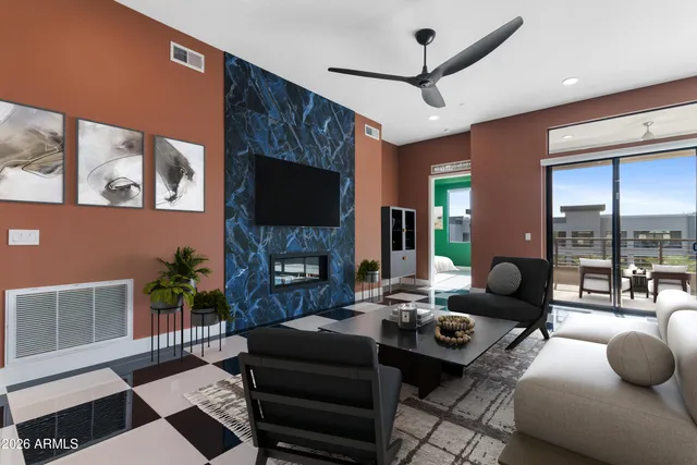 a view of a glass door