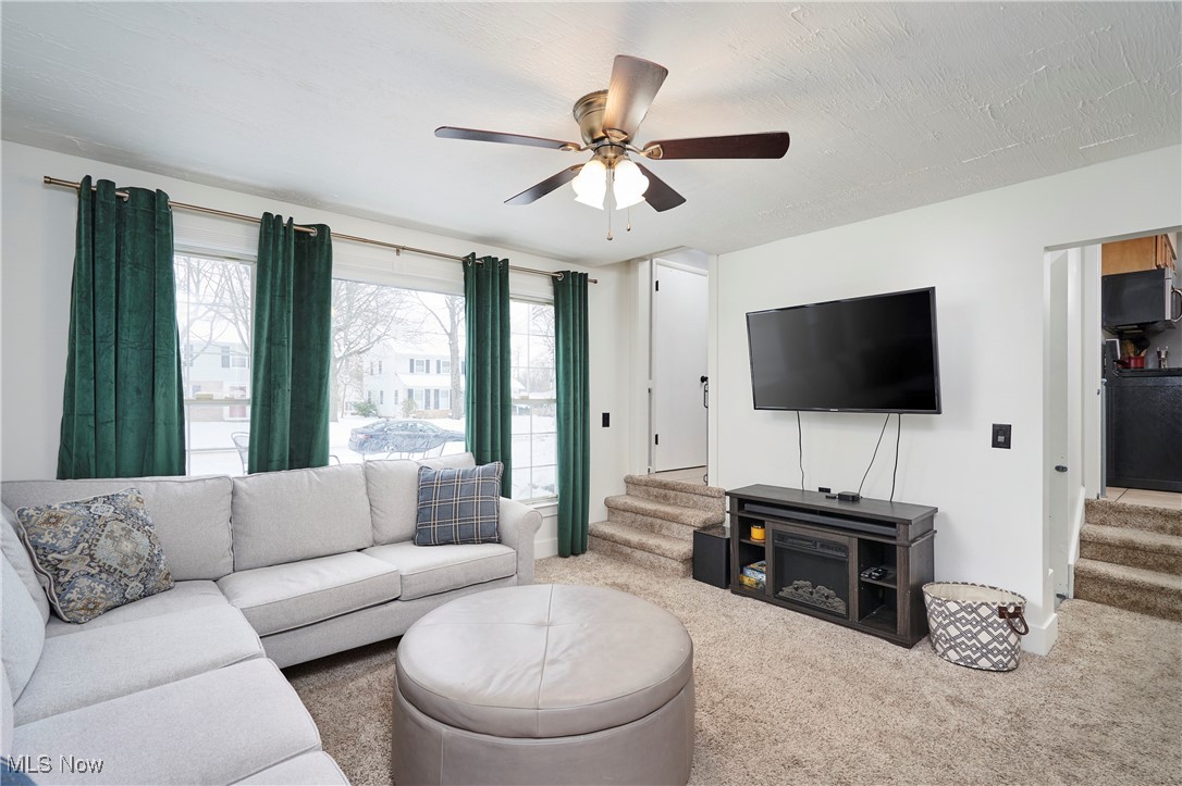 1847 Stabler Road Akron, OH 44313 - Photo 11 of 26 Living room featuring carpet floors and ceiling fan