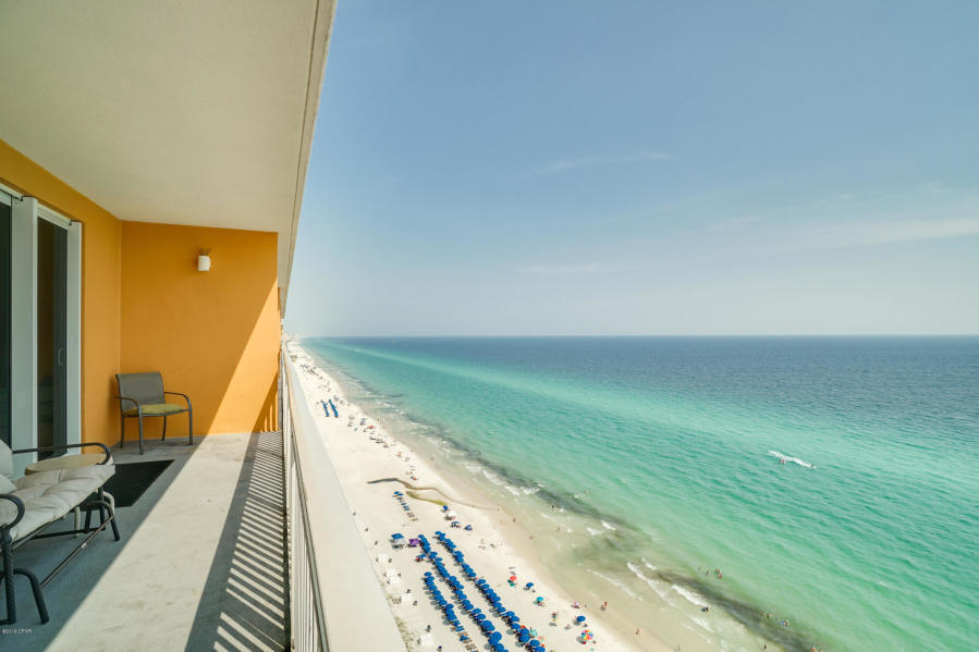 17739 Front Beach Road, Unit 1902W Panama City Beach, FL 32413 - Photo 20 of 30 a view of balcony and kitchen