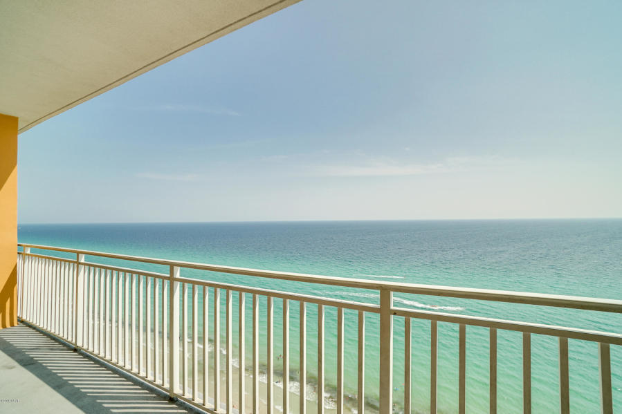 17739 Front Beach Road, Unit 1902W Panama City Beach, FL 32413 - Photo 21 of 30 a view of a balcony with an outdoor space