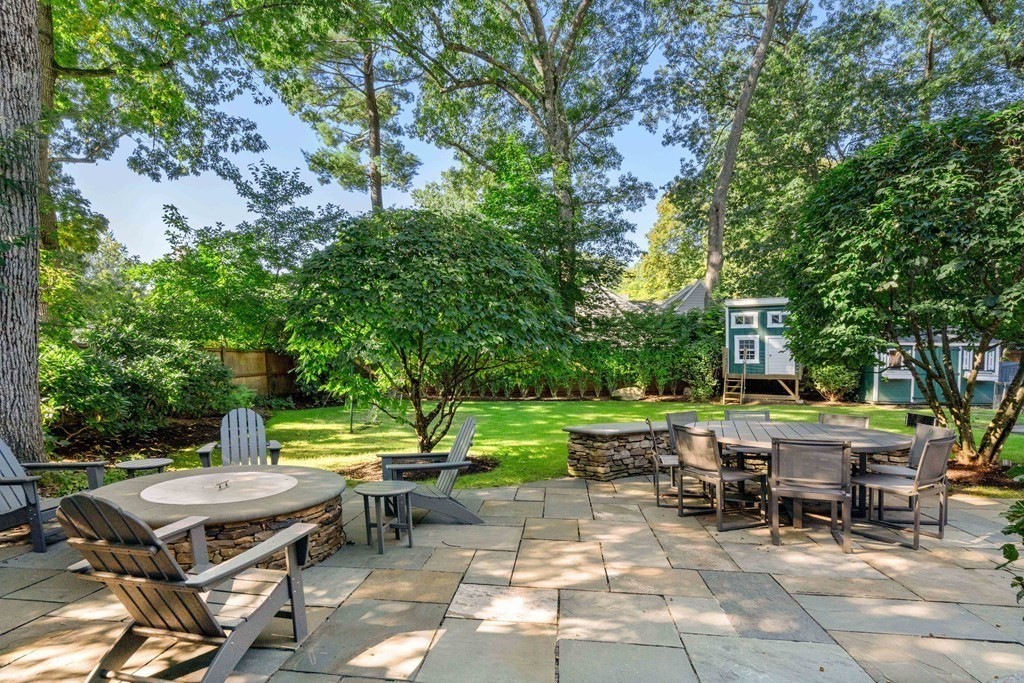 33 Damien Road Wellesley, MA 02481 - Photo 38 of 41 a view of a tables and chairs in a yard
