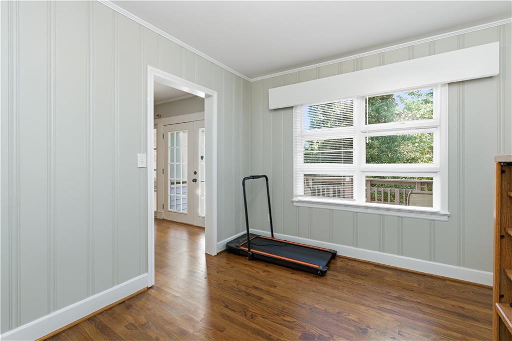 531 Crestview Terrace Gainesville, GA 30501 - Photo 27 of 54 a view of a workspace with wooden floor and windows