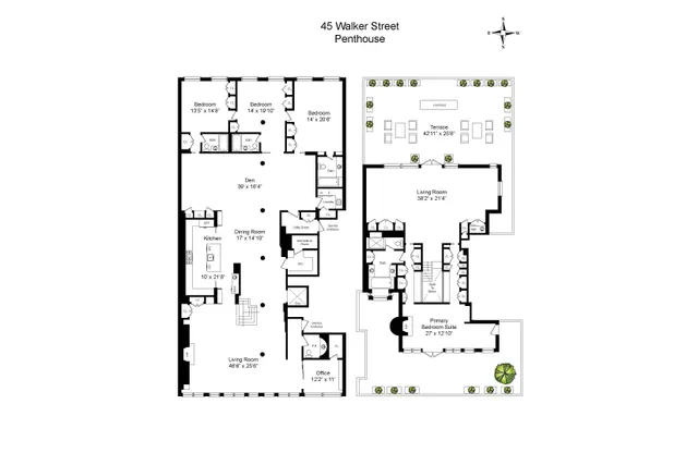 $13,450,000 | 45 Walker Street, Unit PH | TriBeCa