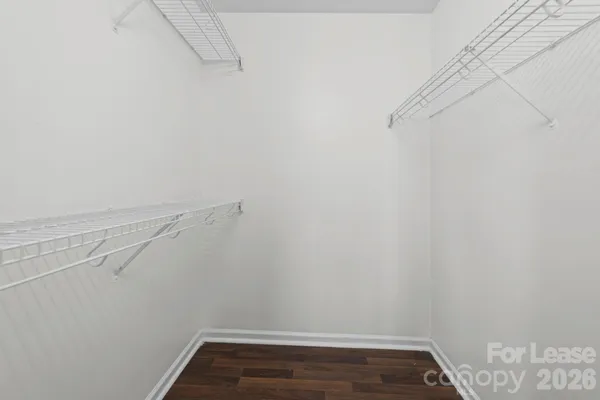 a view of small space with empty racks