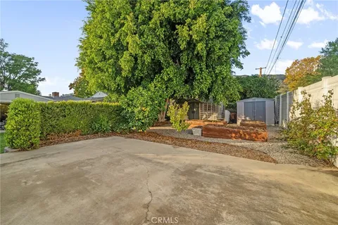front view of a house with a patio