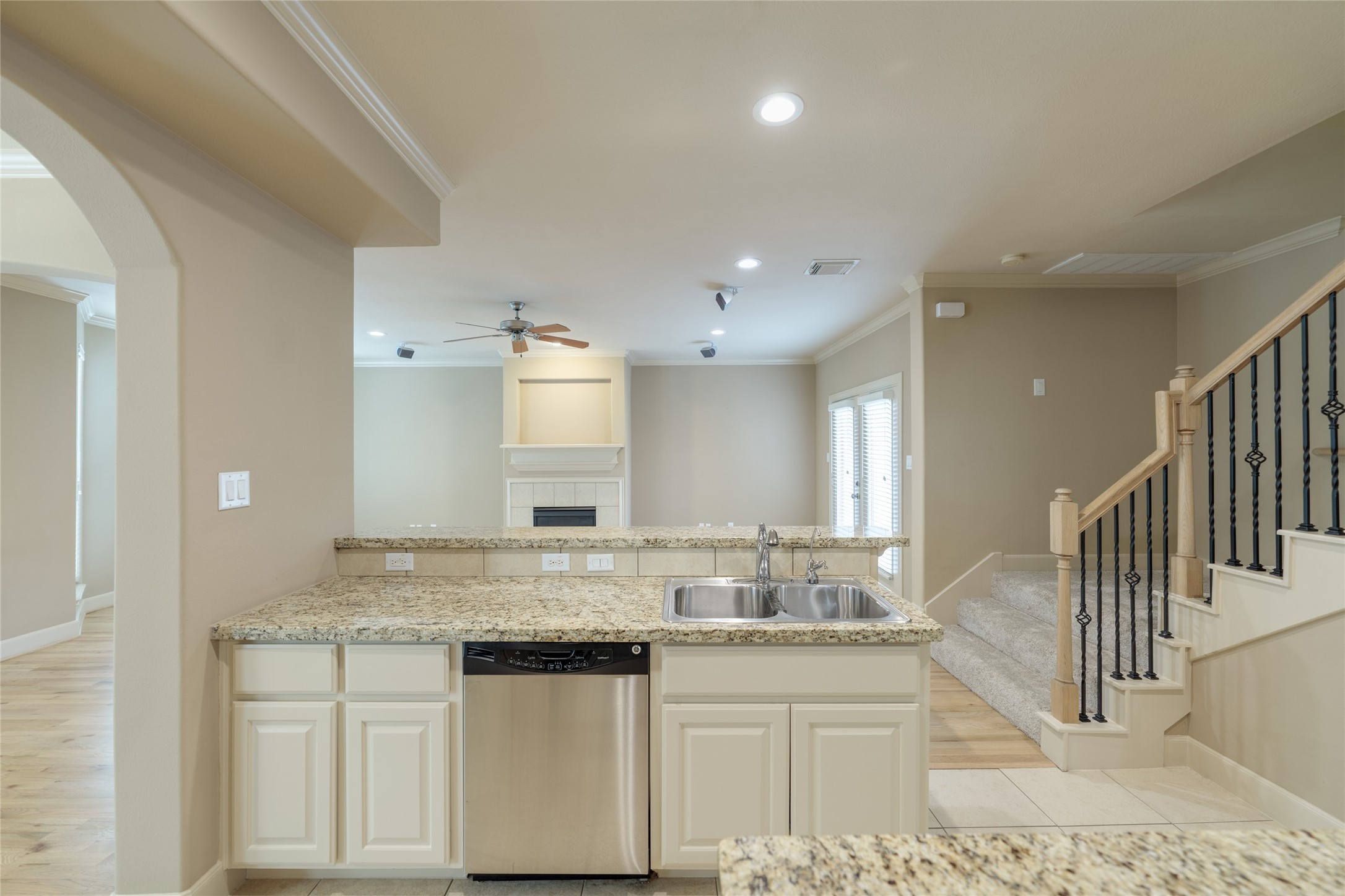 5612 Lacy Street Houston, TX 77007 - Photo 12 of 22 a bathroom with a granite countertop sink and a mirror