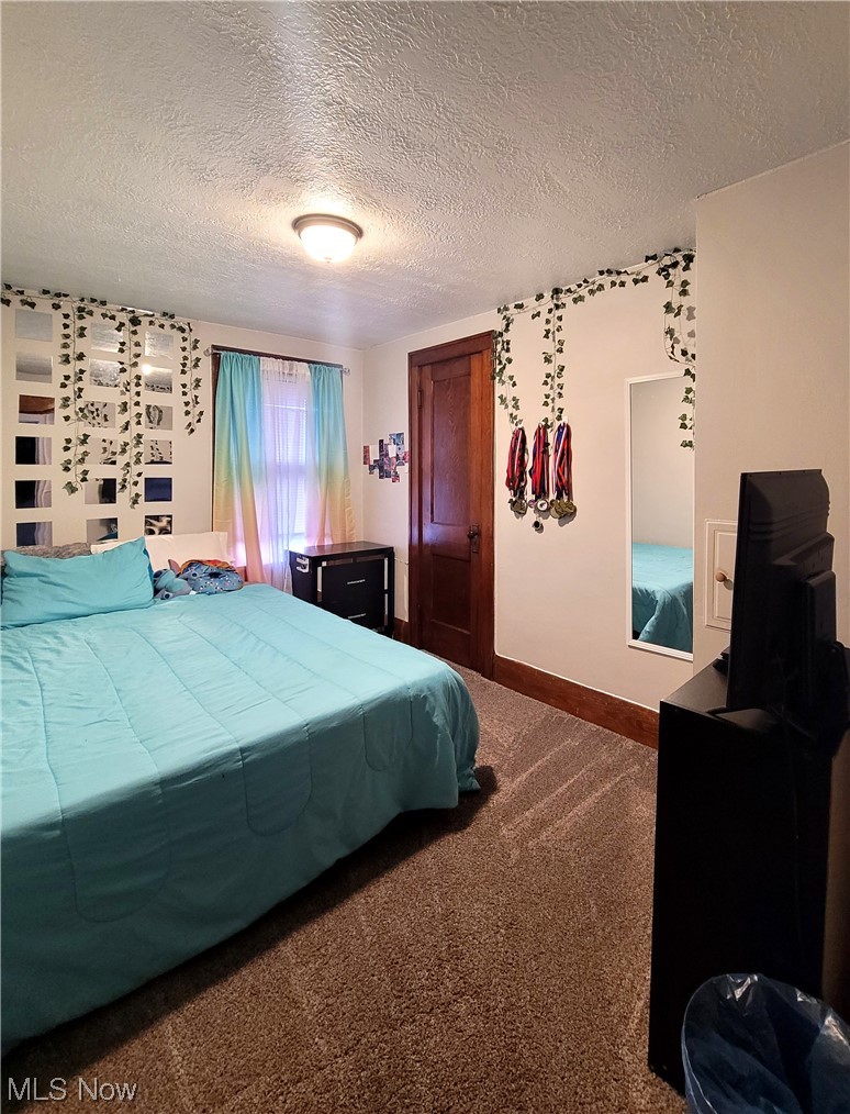 447 Cherry Road Northwest Massillon, OH 44647 - Photo 19 of 25 Bedroom with carpet floors and a textured ceiling