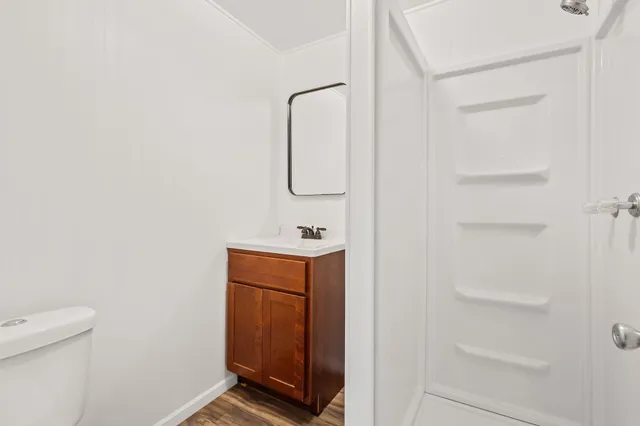 a bathroom with a shower