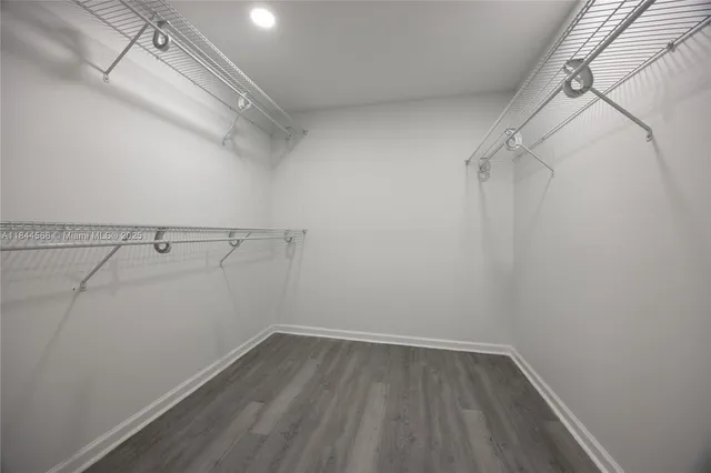 a view of a room with racks on the wall