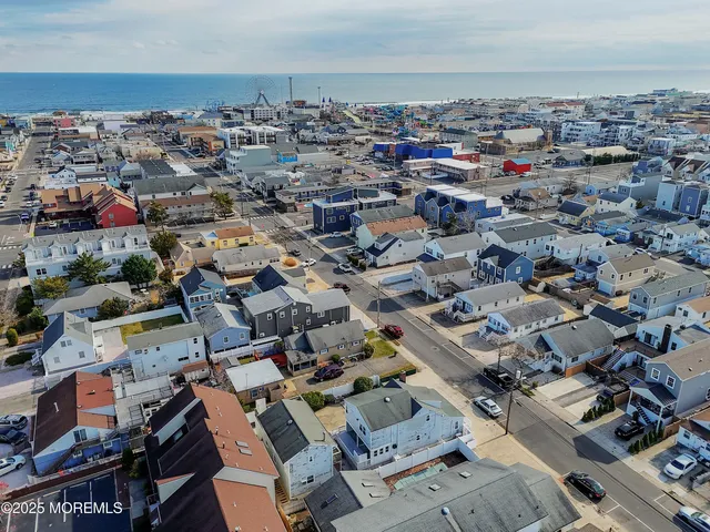 a view of ocean and a building