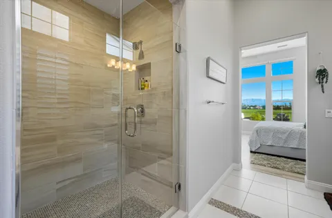 a bathroom with a shower
