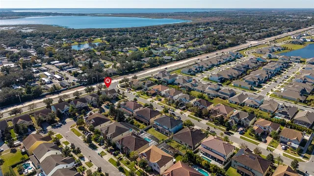 an aerial view of a city
