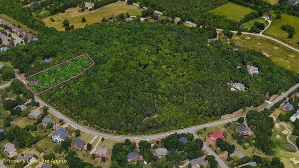 an aerial view of a residential houses with outdoor space and street view