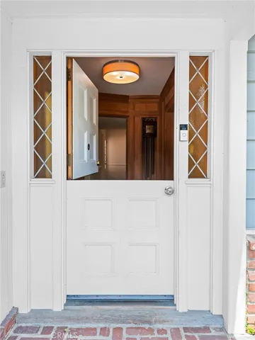 a view of a hallway with entryway